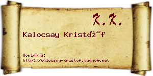 Kalocsay Kristóf névjegykártya