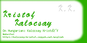 kristof kalocsay business card